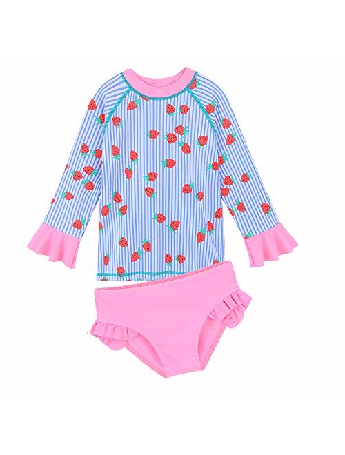 Buy ZNYUNE Little Girls Rash Guard 2-Piece Swimsuit Set UPF 50+ Quicky ...