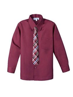 Big Boys' Cotton Blend Dress Shirt and Tie Set