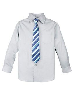 Big Boys' Cotton Blend Dress Shirt and Tie Set