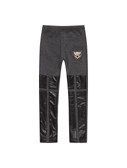 Richie House Girls' Winter Pants with Faux Leather Rh1438