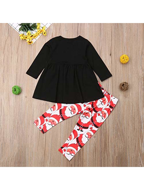 Kids Toddler Baby Girls Festival Outfits Long Sleeve T-Shirt Top Tunic Long Pants Clothes Set