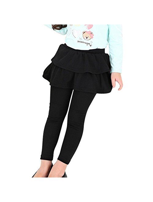 Weixinbuy Girls Double Layer Skirts Pants Cashmere Culottes
