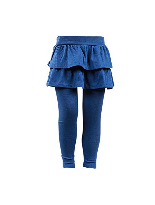 Weixinbuy Girls Double Layer Skirts Pants Cashmere Culottes