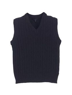 Boy's 100% Cotton Soft V-Neck Cable Knit Sweater Vest
