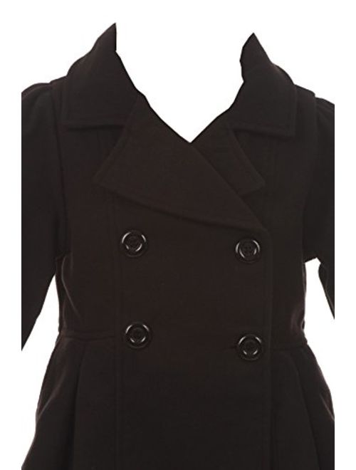 iGirlDress Coat Long Sleeve Button Pocket Long Winter Coat Outerwear