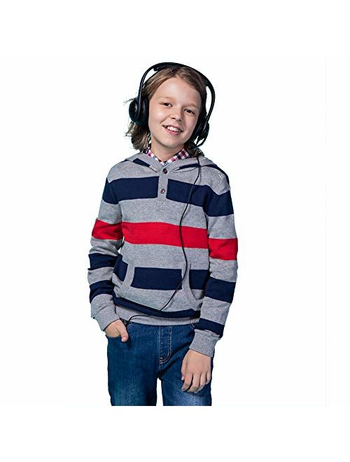 Benito & Benita Boys Cute Hoodies Striped Pullover Sweater Cotton Clothes for Children