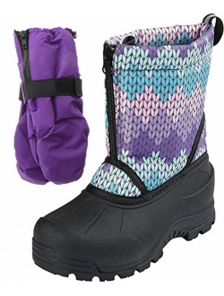 Icicle Kids Winter Snow Boots & Gloves Combo for Girls & Boys