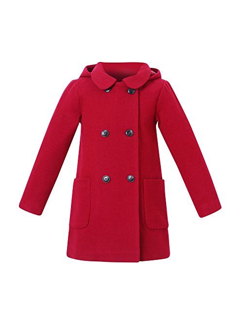 Richie House Girls' Wool Double-Breasted Jacket Sizes 1-10Y RH2517