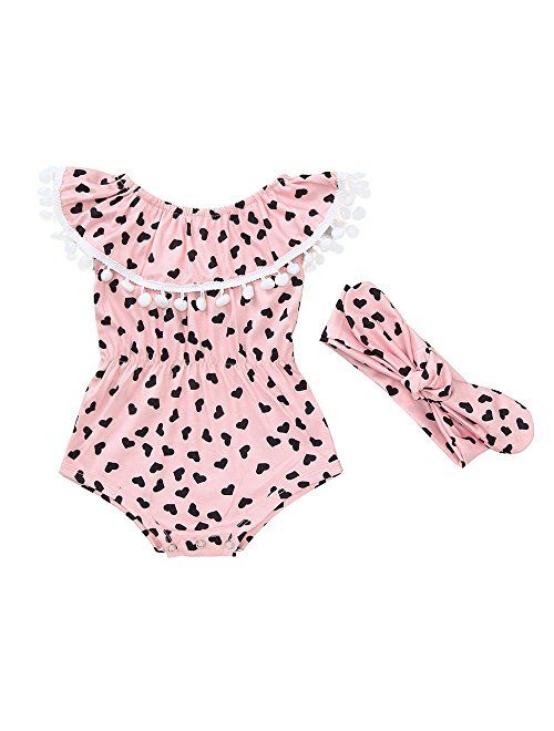 KONFA Baby Clothes Girls' One Piece Swimsuit Toddler Infant Girls Leopard Ruffle Tassel Swimwear Beach Bathing Suit