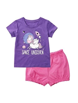 Little Girls Outfit Summer Holiday Cartoon