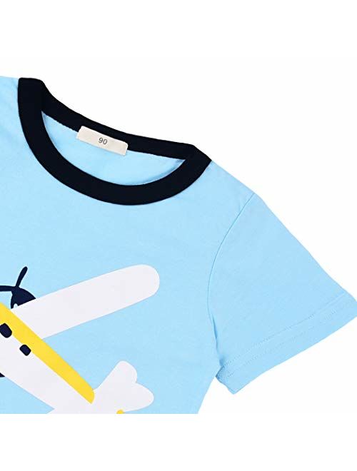 Little Hand Toddler Boys Pajama Dinosaur 100% Cotton Short Sets Pajamas for Boy Truck Pjs Summer Clothes Size 2-7 T