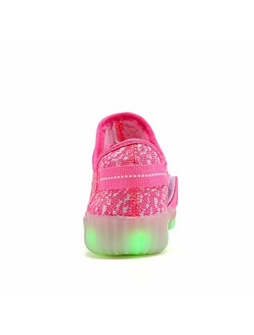 FASHOE Kids Boys Girls Breathable LED Light Up Shoes Flashing Sneakers