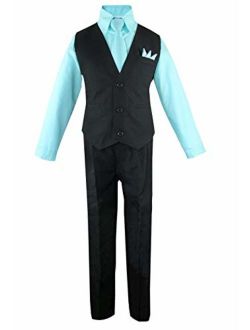 Luca Gabriel Toddler Boys' 4 Piece Vest Shirt Tie Pant and Hanky Set