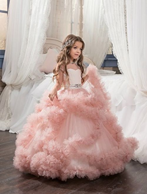 Details about   ABAO Children's Girls' Formal Rhinestone Lace Tulle Multi-Layer Ball Gown Dress