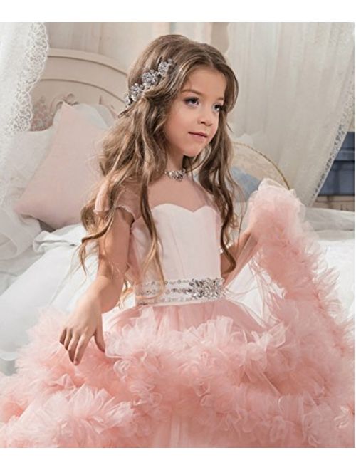 Stunning V-Back Luxury Pageant Tulle Ball Gowns for Girls 2-12 Year Old