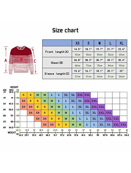 Kid Nation Boys Pullover Striped Sweater Soft Cotton Gradient Knitted Casual Tops for Kids 4-12Y