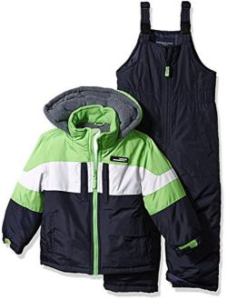 Big Boys' 2-Piece Colorblock Snow Bib and Jacket Snowsuit
