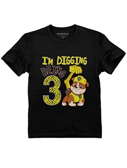 Tstars - Paw Patrol Rubble Digging 3rd Birthday Official Toddler Kids T-Shirt