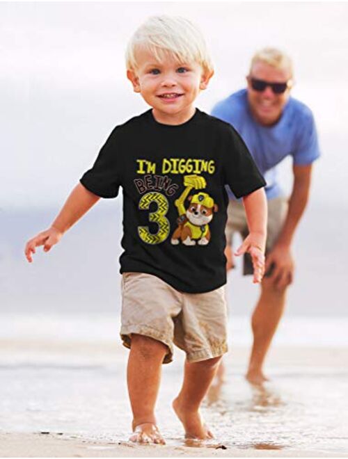 Tstars - Paw Patrol Rubble Digging 3rd Birthday Official Toddler Kids T-Shirt