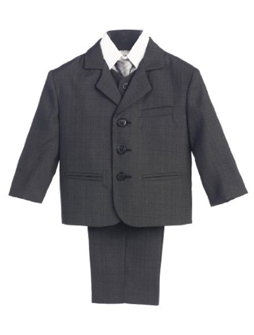 Infant Toddler Husky Boy's Dress Suit with Shirt Vest & Tie (5 Piece)