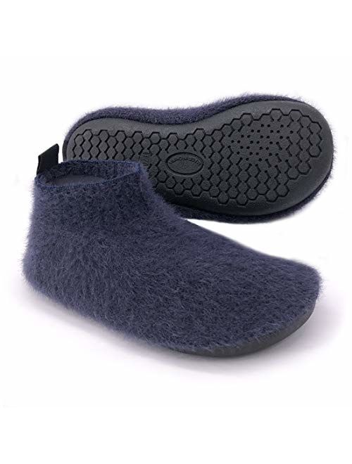 Kids Toddler Fluffy Slipper Socks with Rubber Sole Non-Slip Knit Lightweight House Shoes for Boys Girls