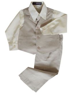 Gino Giovanni Boys Summer Linen Blend Suit Vest Dresswear Set