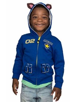 Paw Patrol Children I am Chase Marshall Blue Red Zip up Hoodie