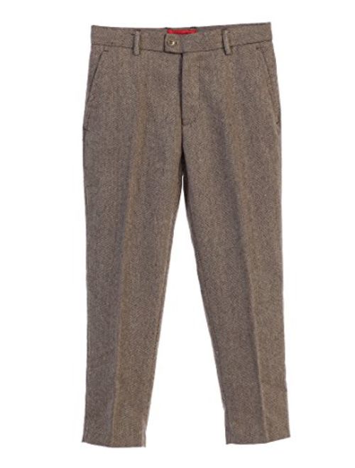 Gioberti Boy's 2 Piece Tweed Plaid Vest and Pants Set
