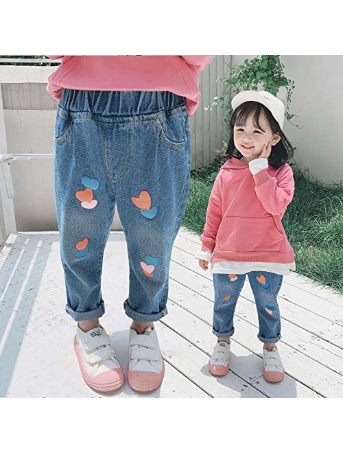 18M-7T Infant&Little Kids Girls Heart Jeans Denim Pants