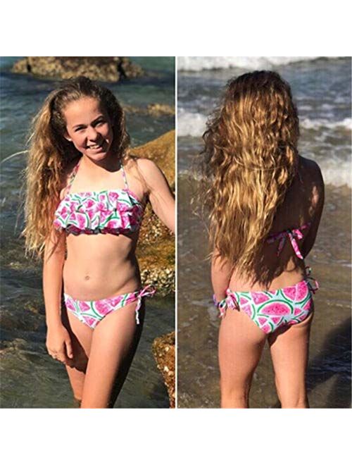 Kids SwimwearChildren Kids Girls Bikini Beach Watermelon Straps Swimsuit+Shorts Swimwear Set