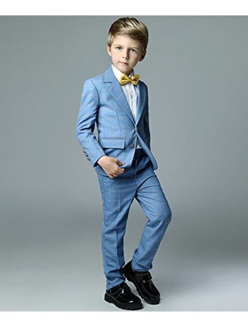 Yanlu Boys Formal Suits Silm Fit Dresswear Boy Suit with Blazer Pants Shirt and Bow Tie