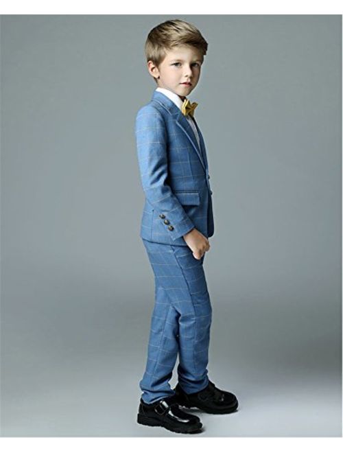 Yanlu Boys Formal Suits Silm Fit Dresswear Boy Suit with Blazer Pants Shirt and Bow Tie