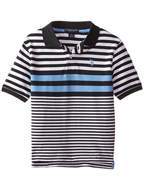 U.S. Polo Assn. Boys' Engineered Striped Pique Polo Shirt