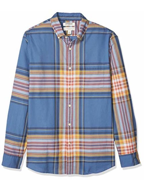 Amazon Brand - Goodthreads Men's Slim-Fit Long-Sleeve Lightweight Madras Plaid Shirt