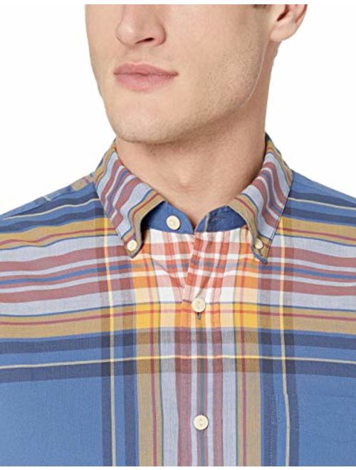 Amazon Brand - Goodthreads Men's Slim-Fit Long-Sleeve Lightweight Madras Plaid Shirt