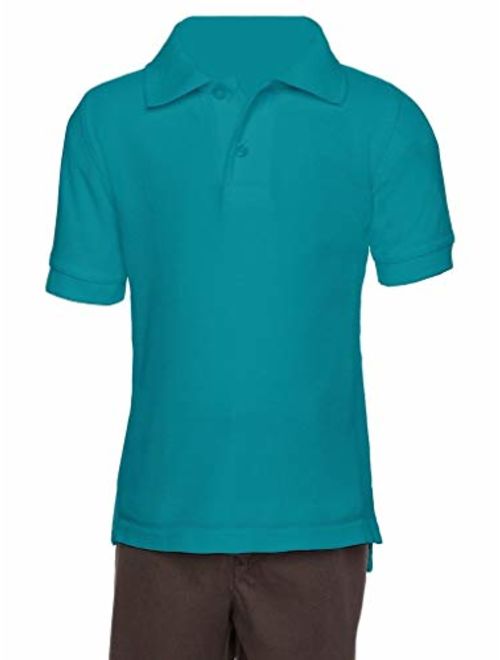 AKA Boys Wrinkle-Free Polo Shirt - Pique Chambray Collar Comfortable Quality