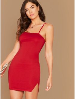 Split Side Fitted Cami Dress