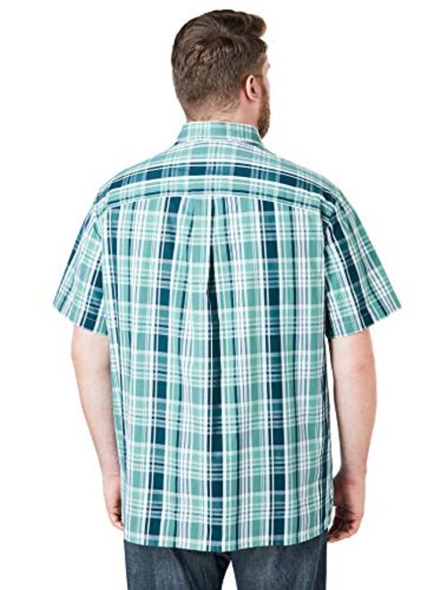 KingSize Men's Big and Tall Short-Sleeve Plaid Sport Shirt
