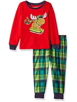 Peas & Carrots Boys' Toddler 2 Piece Soft Knit Flannel Pajama Set