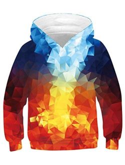 TUONROAD 3D Printed Kids Hoodies Lightweight Cool Hooded Pullover Sweatshirt for 6-16T Boys Girls