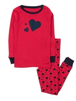 Kids Pajamas Boys Girls Hearts Birthday 2 Piece pjs Set 100% Cotton (Size 12 Months-14 Years)