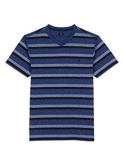 Boys' Short Sleeve Striped V-Neck T-Shirt