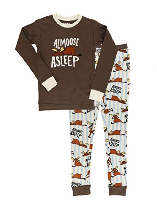 Lazy One Long-Sleeve PJ Sets for Girls and Boys, Funny Kids' Pajama Sets