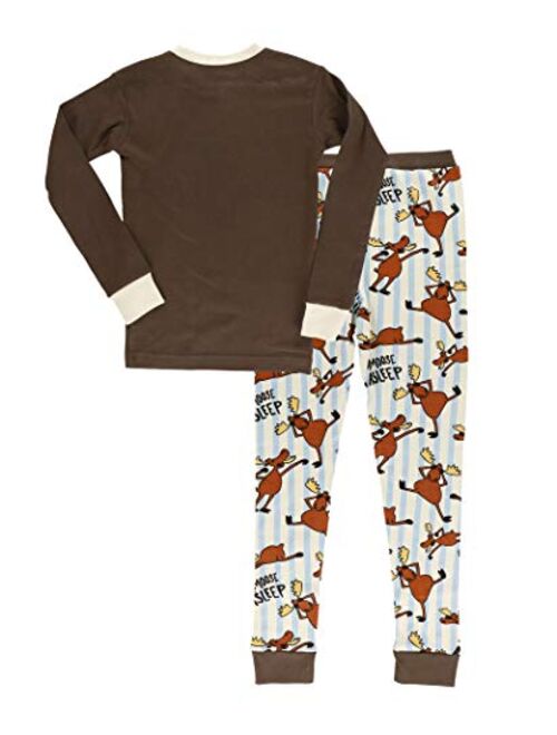 Lazy One Long-Sleeve PJ Sets for Girls and Boys, Funny Kids' Pajama Sets