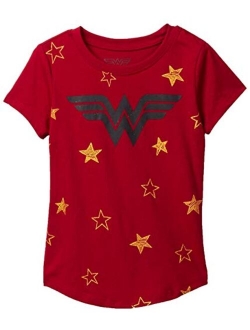Comics Girls T-Shirt Wonder Woman Logo & Stars Print
