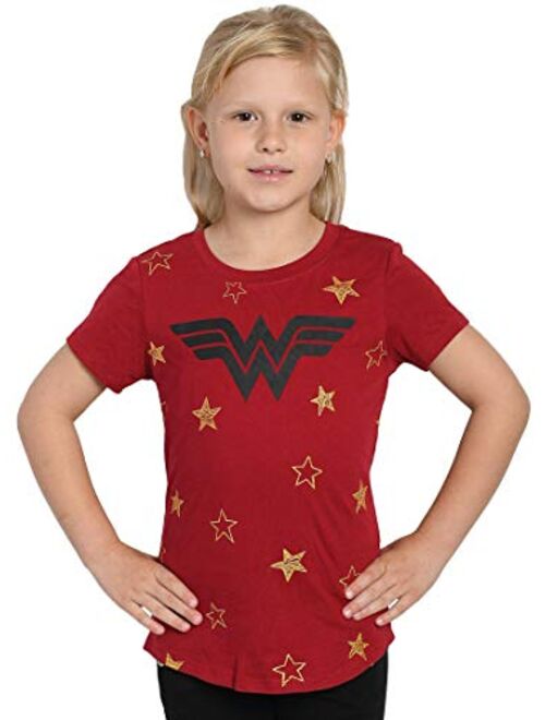 DC Comics Girls T-Shirt Wonder Woman Logo & Stars Print