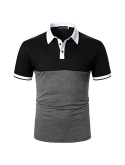 vermers Mens Fashion Polo Shirts Summer Casual Buttons Striped Short Sleeve T Shirt