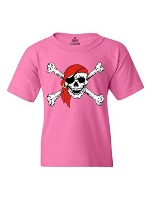 shop4ever Pirate Skull & Crossbones Youth's T-Shirt Pirate Flag Shirts