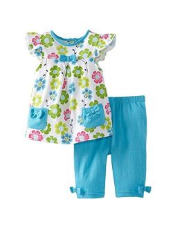 Frogwill Little Girls 2 Pieces Playwear Set with Bow and Applique