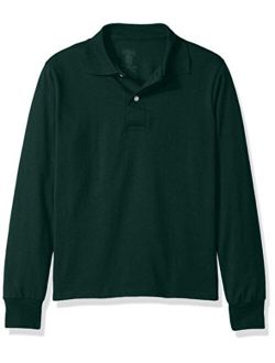 Jerzees Boys' Big Spot Shield Long Sleeve Polo Sport Shirt